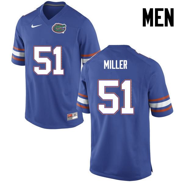 NCAA Florida Gators Ventrell Miller Men's #51 Nike Blue Stitched Authentic College Football Jersey MOL4664RV